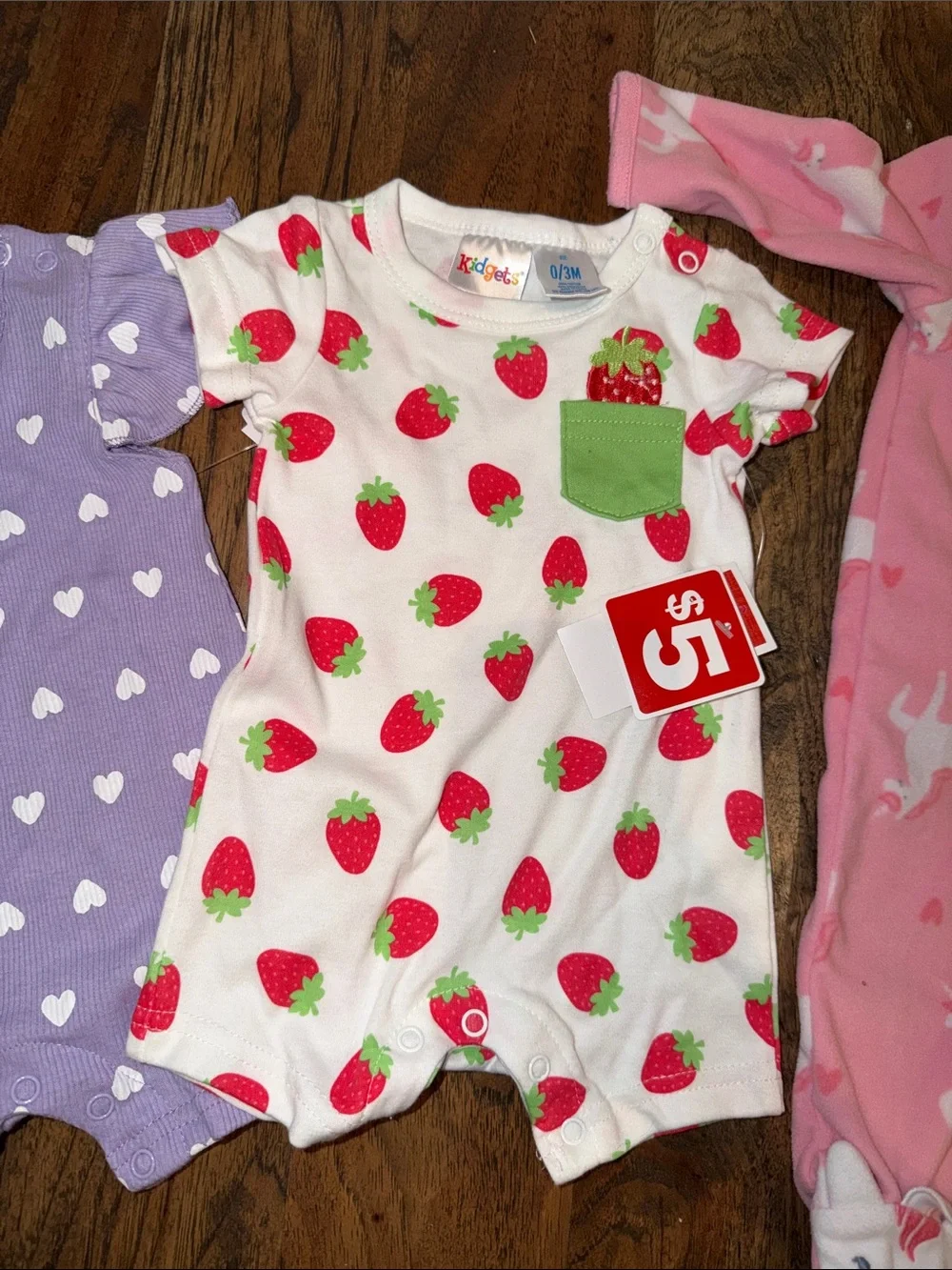 Kidgets 0-3 Month Baby Girl One-Piece Pajamas & Rompers NWT